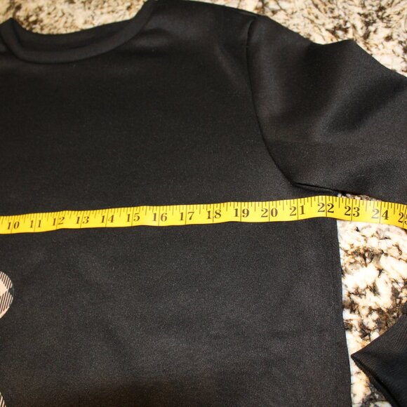 Manfinity Men's Sweater Large Black Plaid Teddy Bear Graphic - Picture 9 of 10